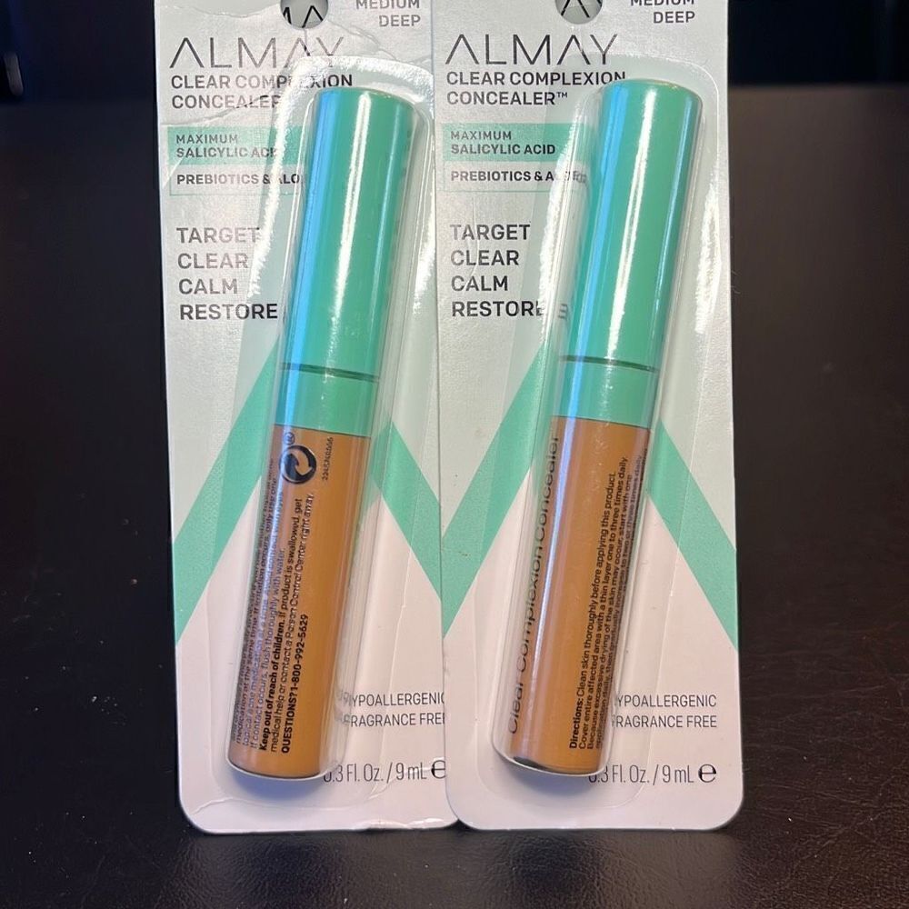 Lot of 2 400 Almay Clear Complexion Concealer Matte Salicylic Acid Medium Deep